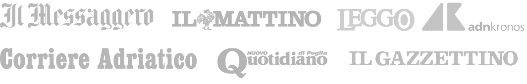 Il Messaggero, Il Mattino, Leggo, adnkronos, Corriere Adriatico, Nuovo Quotidiano di Puglia, Il Gazzettino